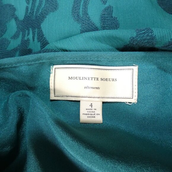 Anthropologie Moulinette Soeurs Flutter Sleeve Scrollwork Over Slip Dress #872 - Picture 6 of 6